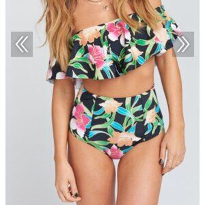 Tropical Floral Ruffle Bikini Size Small